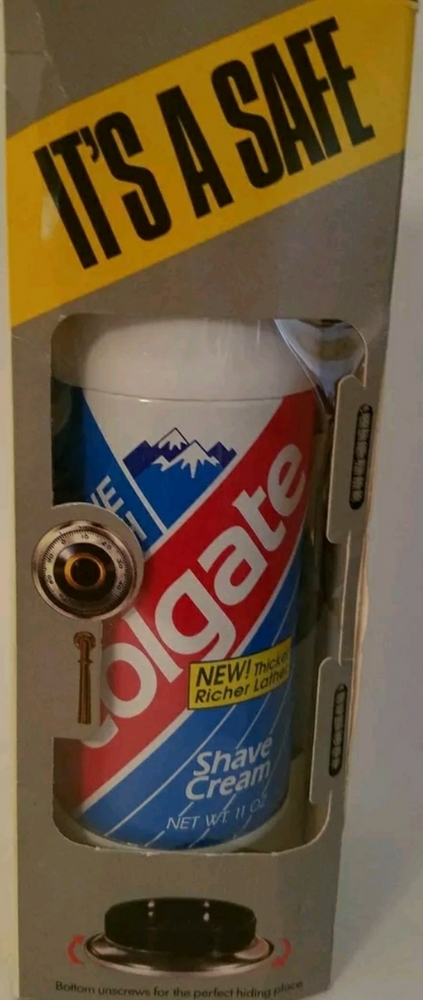 SAFES CANS :    NEW 1988 Vintage Colgate Safe Shav